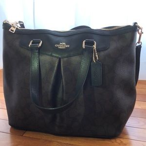 Coach Signature leather Pleated Tote.